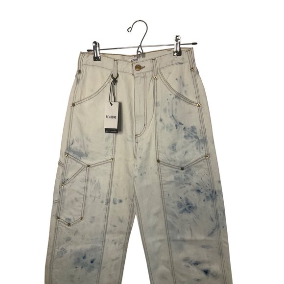 Re/Done White Super High Workwear Jeans size 26 denim bleached Y2K 90’s vintage - Picture 12 of 14